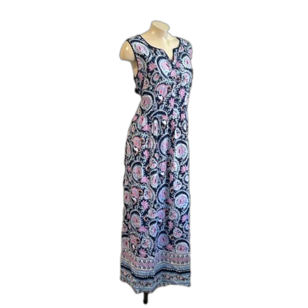 TALBOTS maxi sleeveless floral/ paisley dress SZ 14 NWT